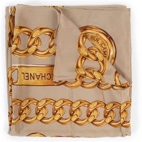 chanel gold scarf|authentic Chanel scarf.